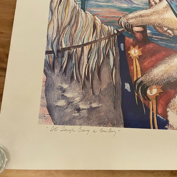 Raccoon Cowboy Print Poster Signed M Maggiore 29/500 - Picture 5 of 6